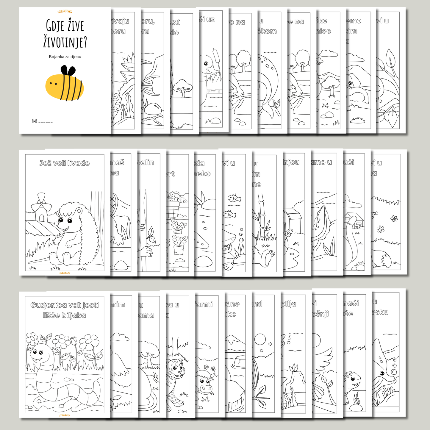 GDJE ŽIVE ŽIVOTINJE? – PDF bojanka za djecu ( 40+ stranica)