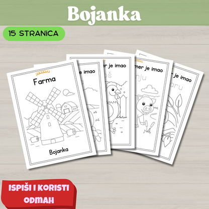Memento Farmer je bojanka za djecu u temu farme i zivotinja na farmi. Zabavno ucenje uz Memento
