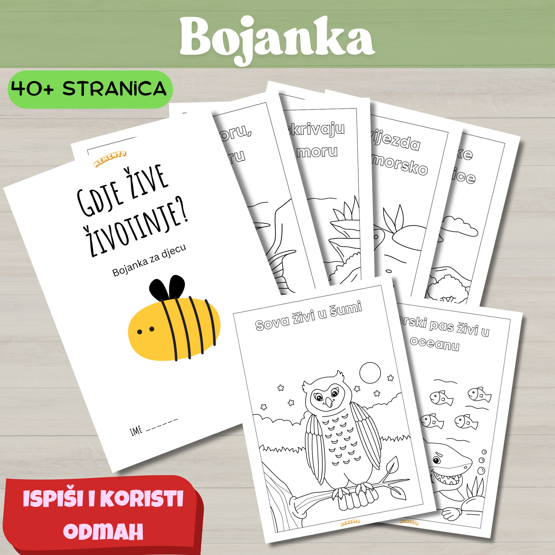 Memento Bojanka za djecu uz koju djeca uce gdje zive zivotinje