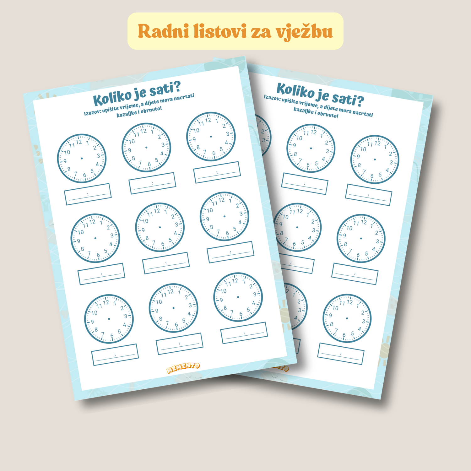 Uz Memento Koliko je sati, dijete uci na analogni sat