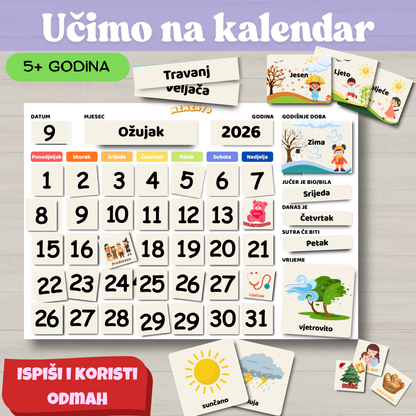 Ucimo na kalendar je interaktivna igra koja uci dijete na kalendar. Zabavno i edukativno. Stvaranje navike te pojam o vremenu. Zabavno ucenje uz Memento