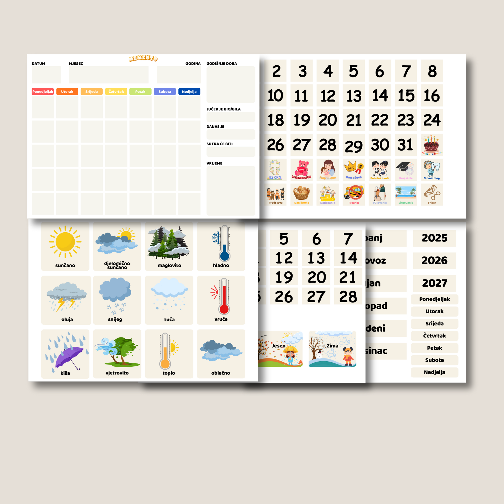 Uz memento ucenje na kalendar nikad nije bilo zabavnije. Za djecu