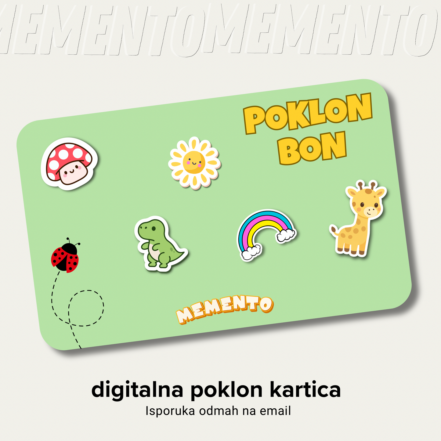 Digitalna poklon kartica memento djecije vjezbenice