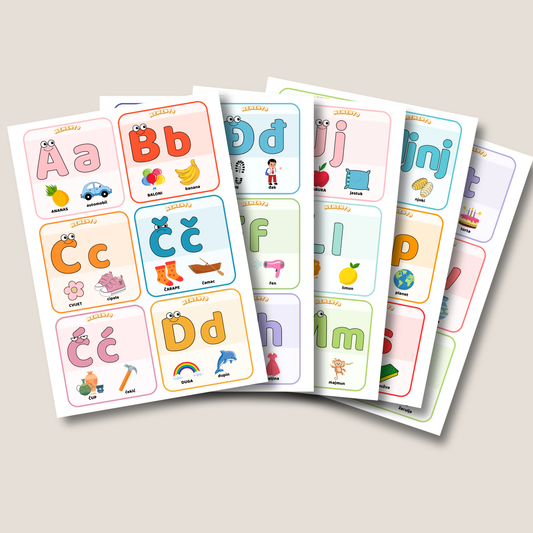 EDUKATIVNE KARTICE - Hrvatska abeceda