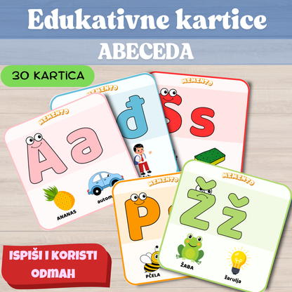 EDUKATIVNE KARTICE - Hrvatska abeceda