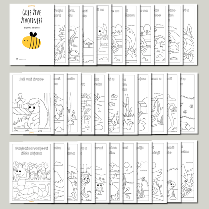 GDJE ŽIVE ŽIVOTINJE? –  PDF bojanka za djecu ( 40+ stranica)